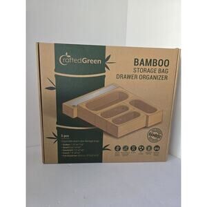 Bamboo 5 piece Storage Bag Drawer Organizer